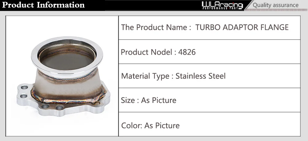 Brida adaptador turbo en acero inoxidable