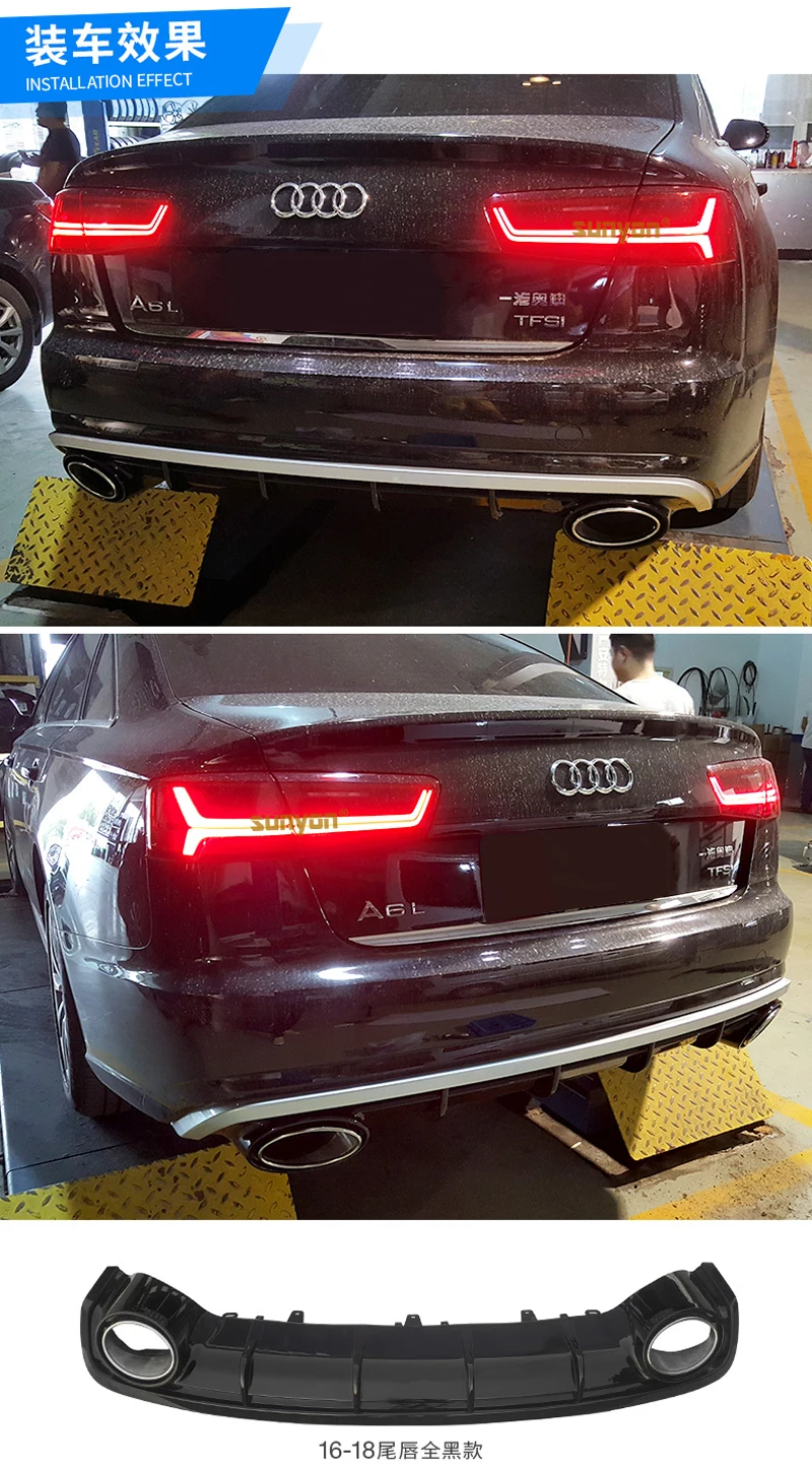 Acabado trasero del difusor estilo RS6