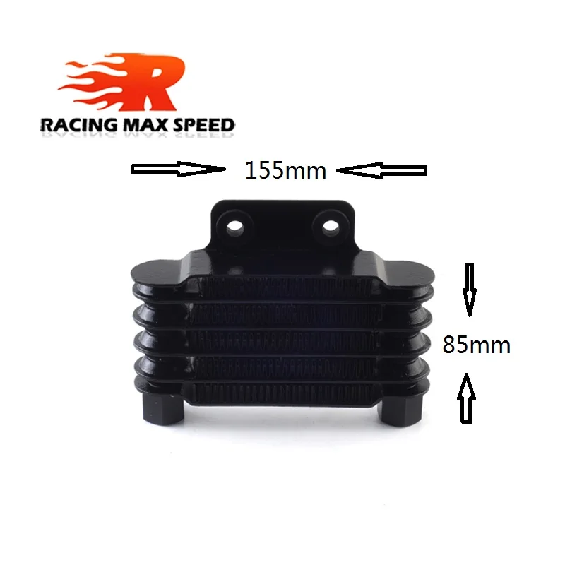 Enfriador de aceite universal SO-02, moto, 158 mm, plateado y negro