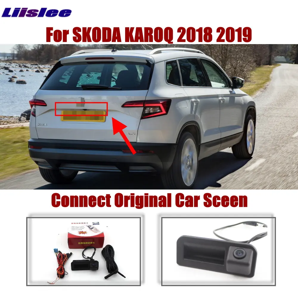 Cámara trasera de marcha atrás para coche Skoda Karoq (NU7) 2017-2023, imagen de trayectoria dinámica, sistema de estacionamiento mejorado de pantalla Original - imagen 2