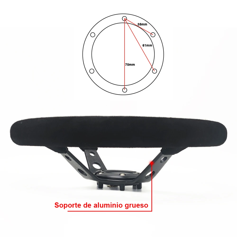 Volante deportivo de ante de 320 mm con plato profundo - imagen 2