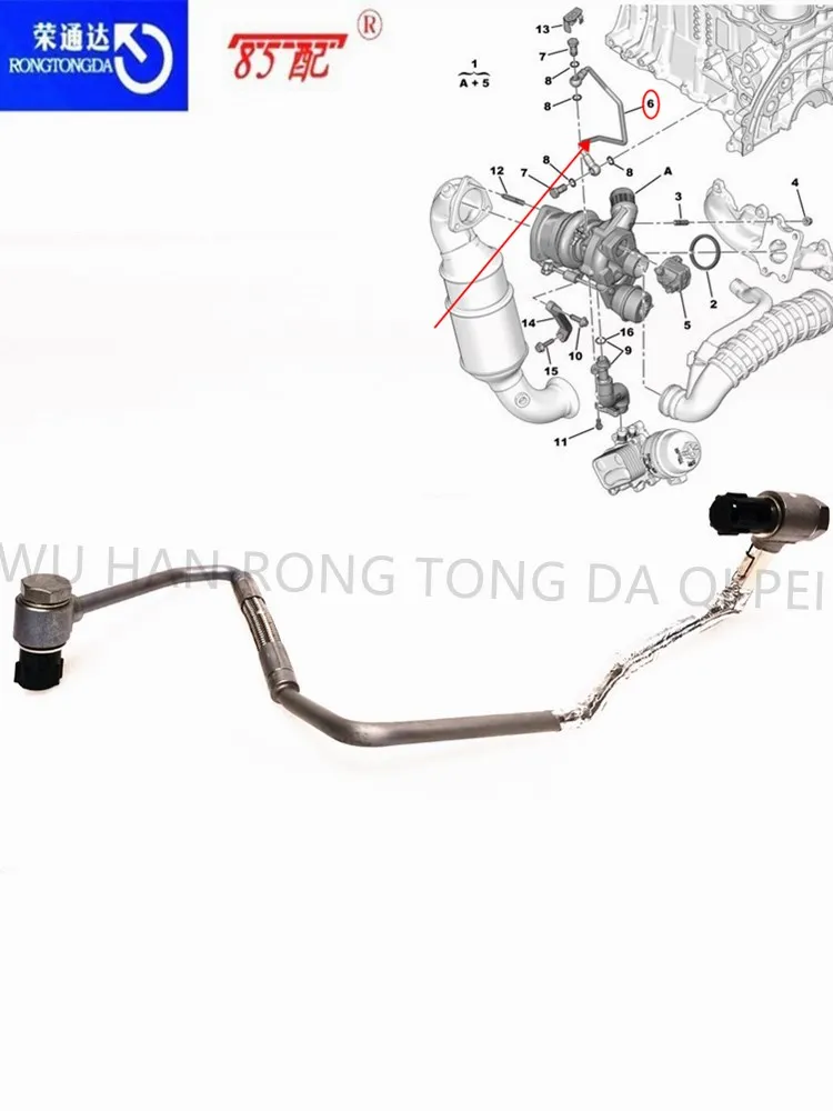 Tubería de aceite turboalimentada para Peugeot y Citroën