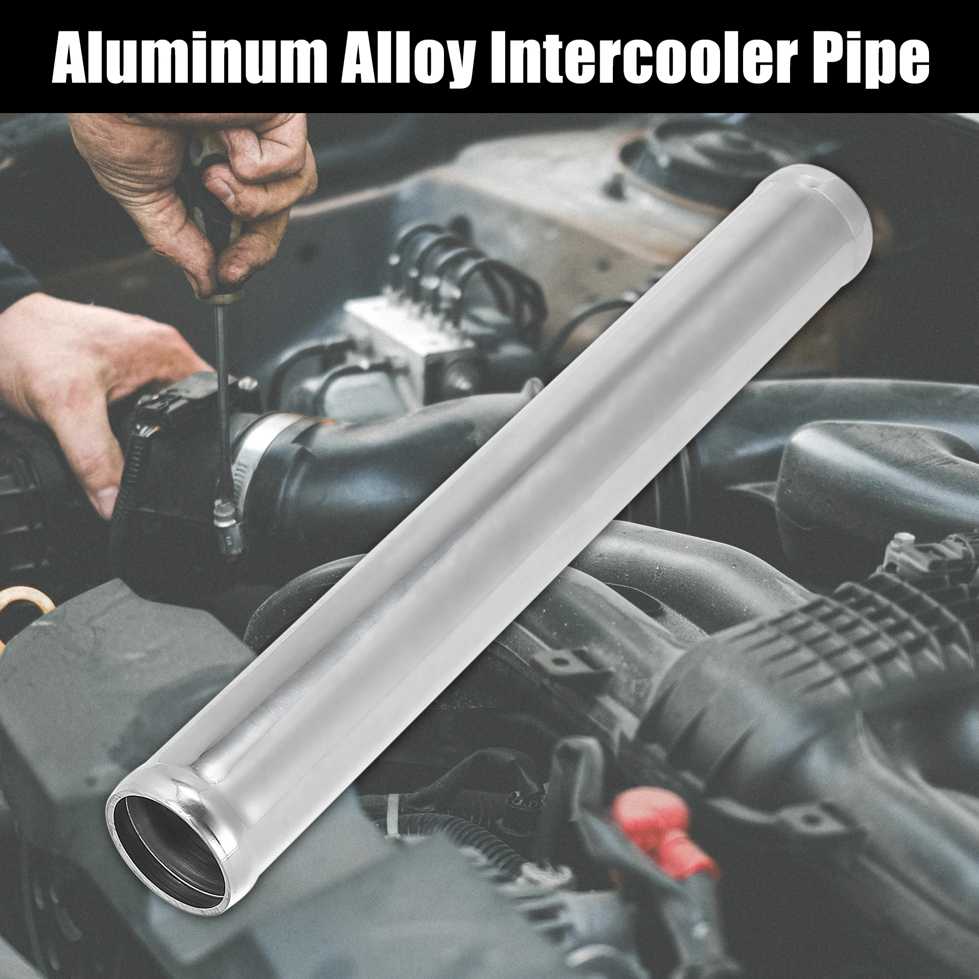 X Autohaux 0 45 grados tubo de aleación de aluminio OD 38/45/51/63/76/89/102MM Tubo Intercooler tubo de admisión de aire 300mm de longitud para coche - imagen 3