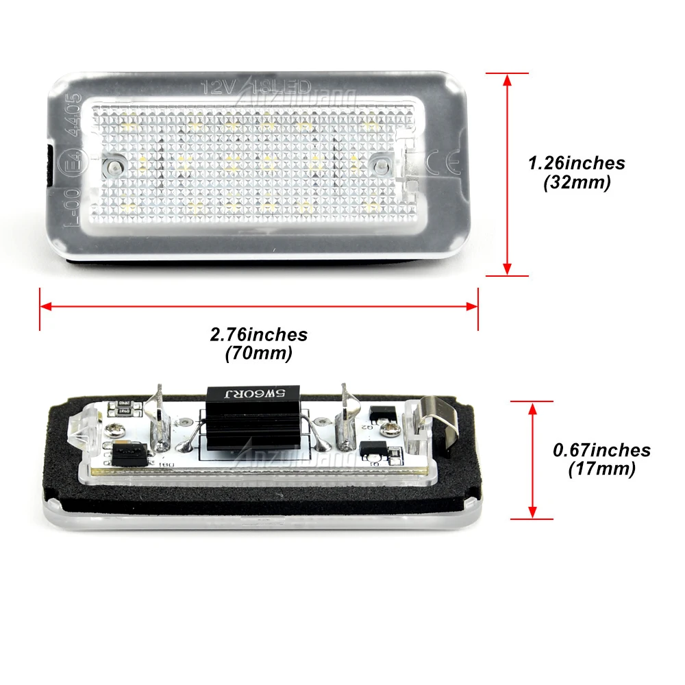 Luz de matrícula LED blanco xenón 6000K alta luminosidad
