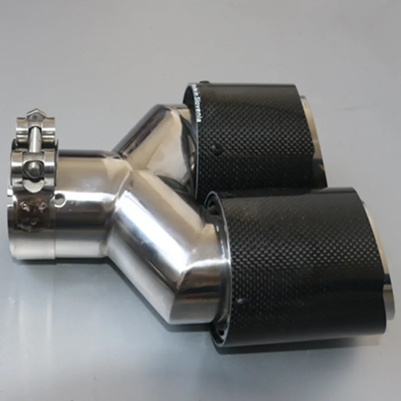Punta de escape doble universal AK de acero y fibra de carbono - imagen 5