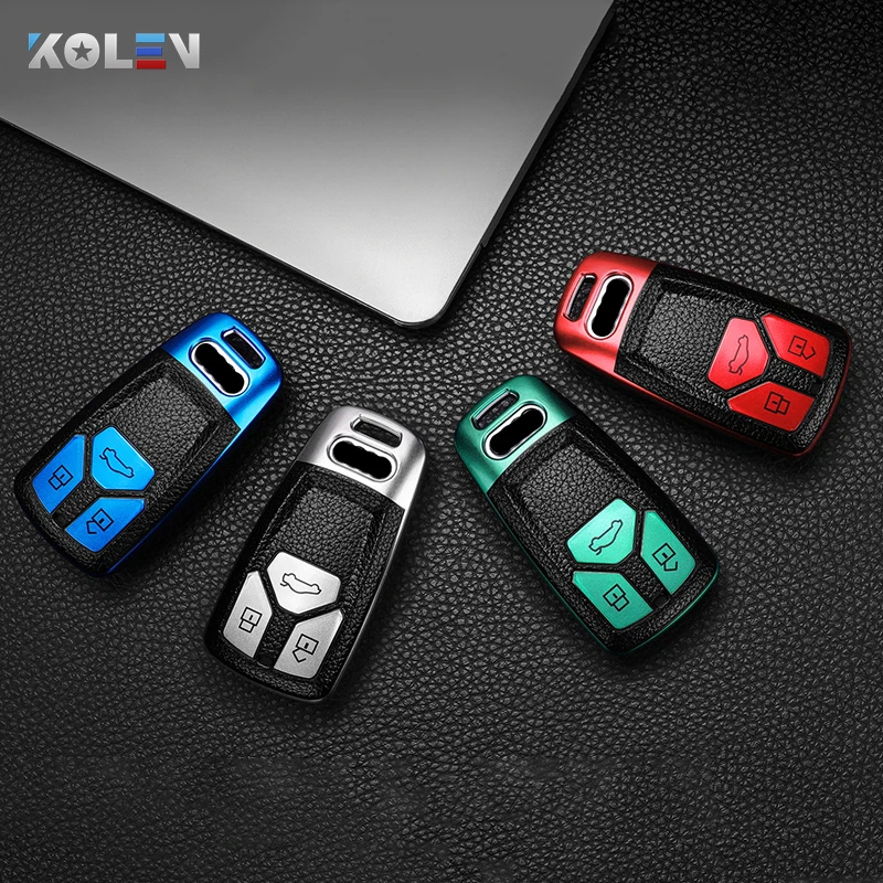 Funda de llave remota Audi A4 B9 de cuero y TPU - imagen 2
