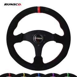 Volante racing marco de aluminio y tapizado en gamuza universal