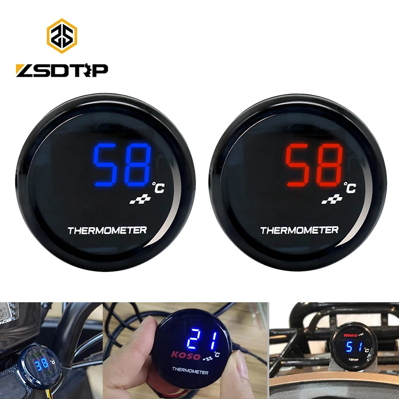 Termómetro digital KOSO i-GEAR LCD impermeable 12V rojo/azul - imagen 5