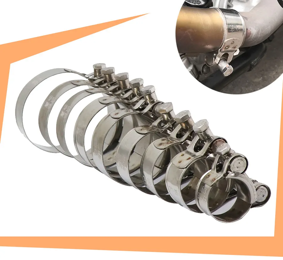 Abrazadera de escape de acero inoxidable para motocicleta