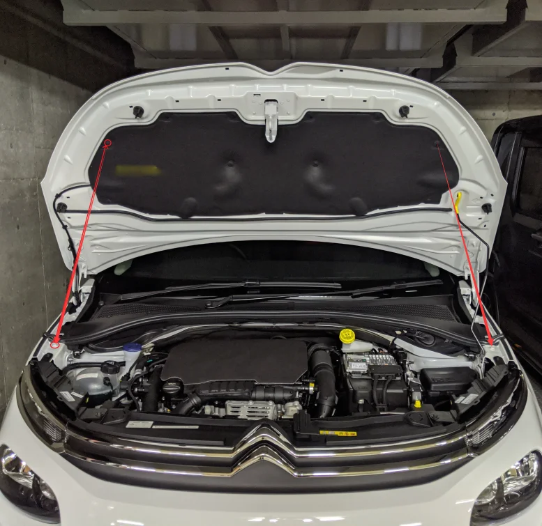 Amortiguadores de capó para Citroën C3 (2017-2022)