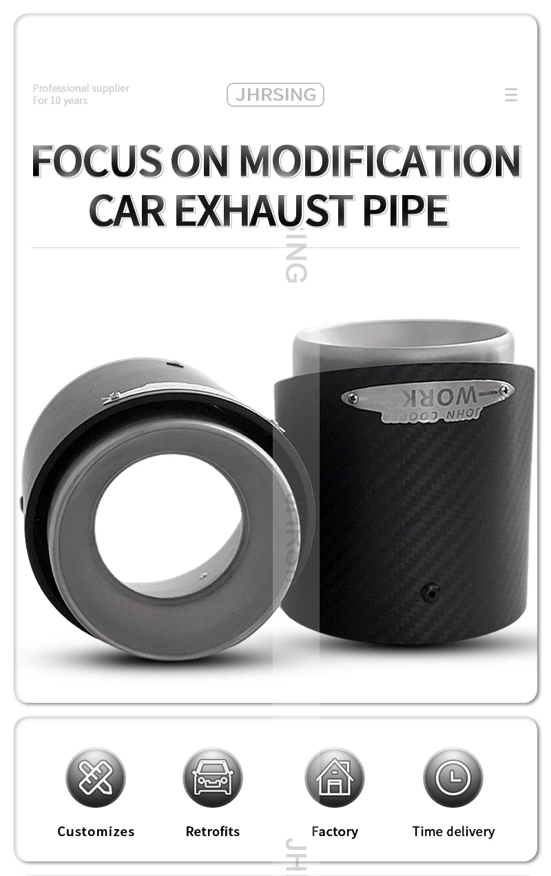 Punta de escape de fibra de carbono mate SUMSOO para Mini Cooper