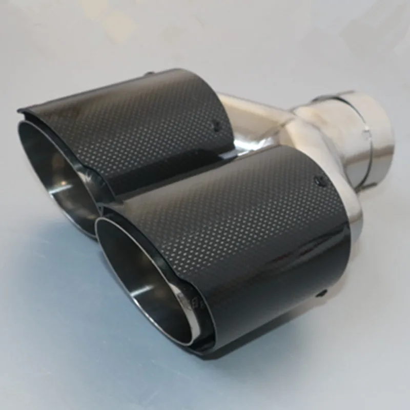 Punta de escape doble universal AK de acero y fibra de carbono - imagen 4