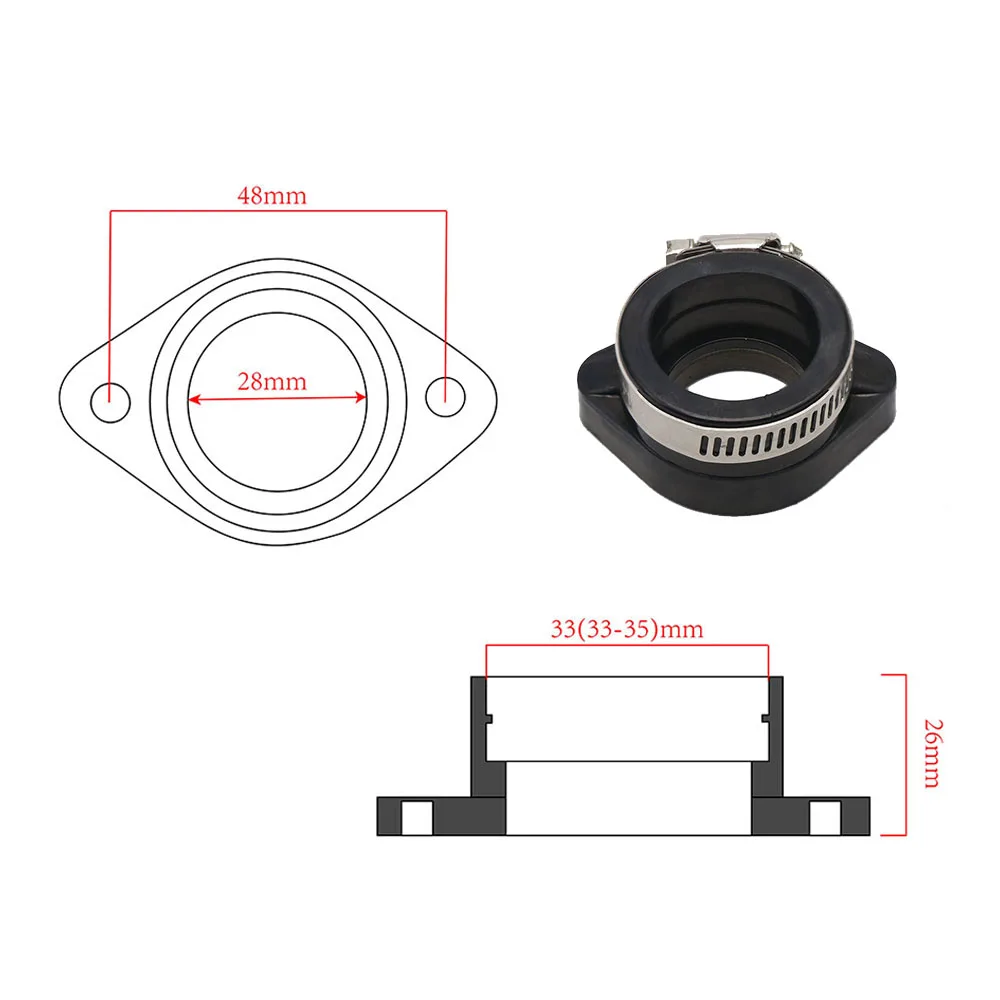ZSDTRP Adaptador carburador moto PE26 PWK21 – tubo entrada 110-200cc - imagen 2