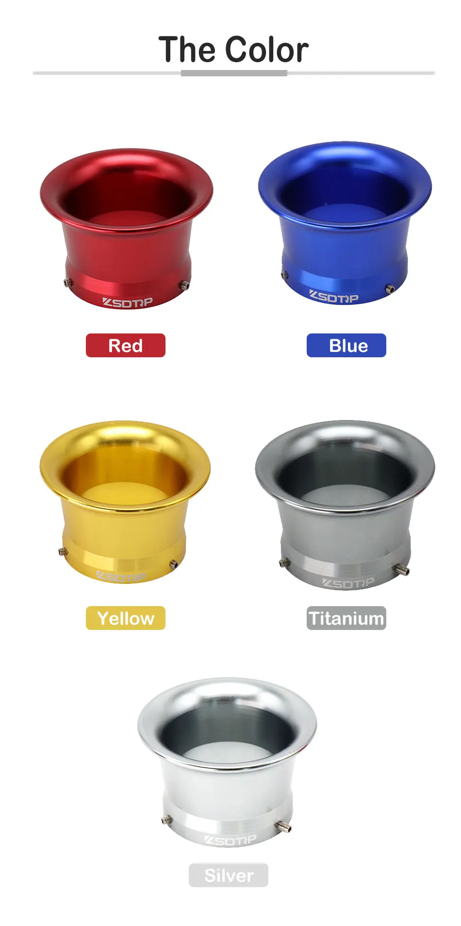 Detalle de la copa y los tornillos incluidos