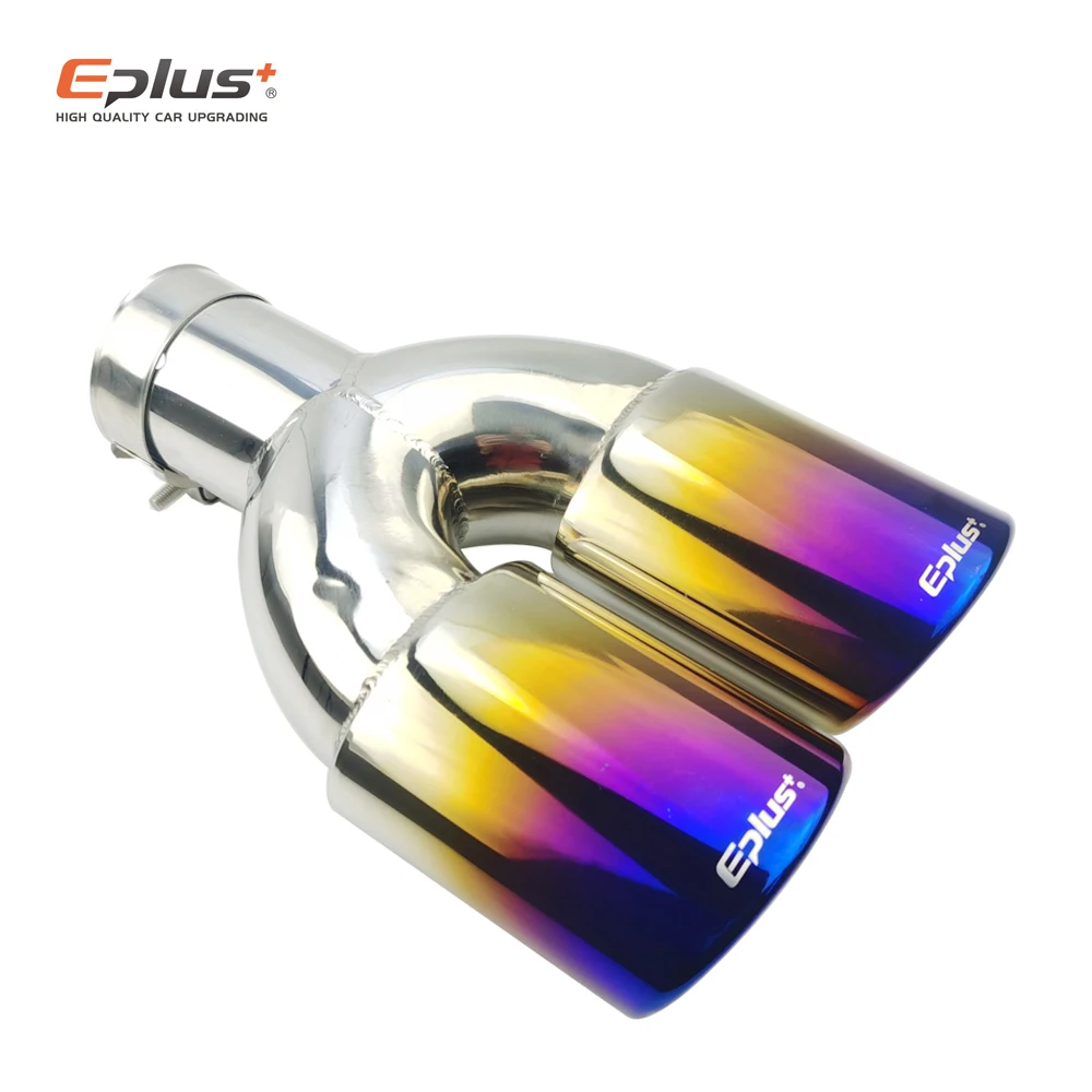 Eplus silenciador escape doble salida inoxidable universal 51/63mm - imagen 2