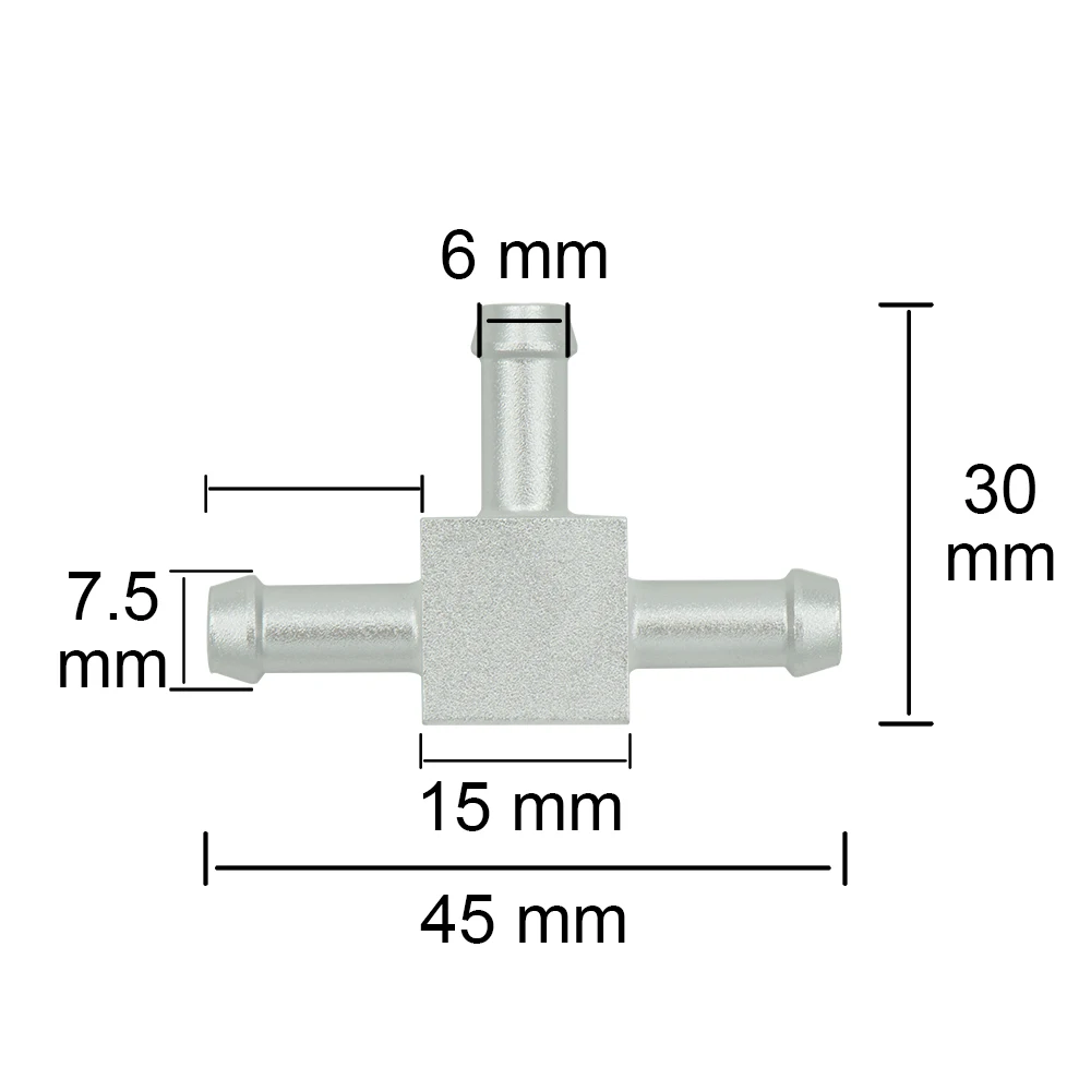 Conector en T de vacío de aluminio de 6 mm y 3 vías - imagen 4