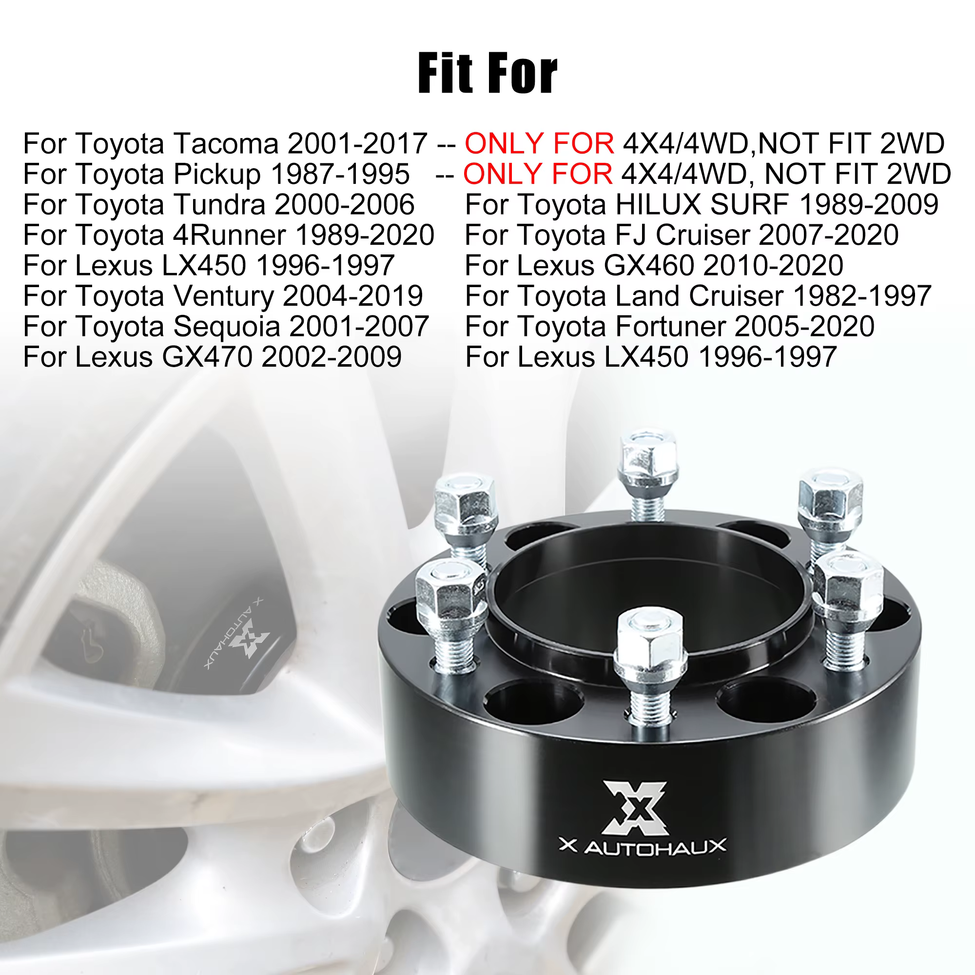 Separadores de rueda X Autohaux 6x139,7, buje 106 mm – Lexus Toyota - imagen 5