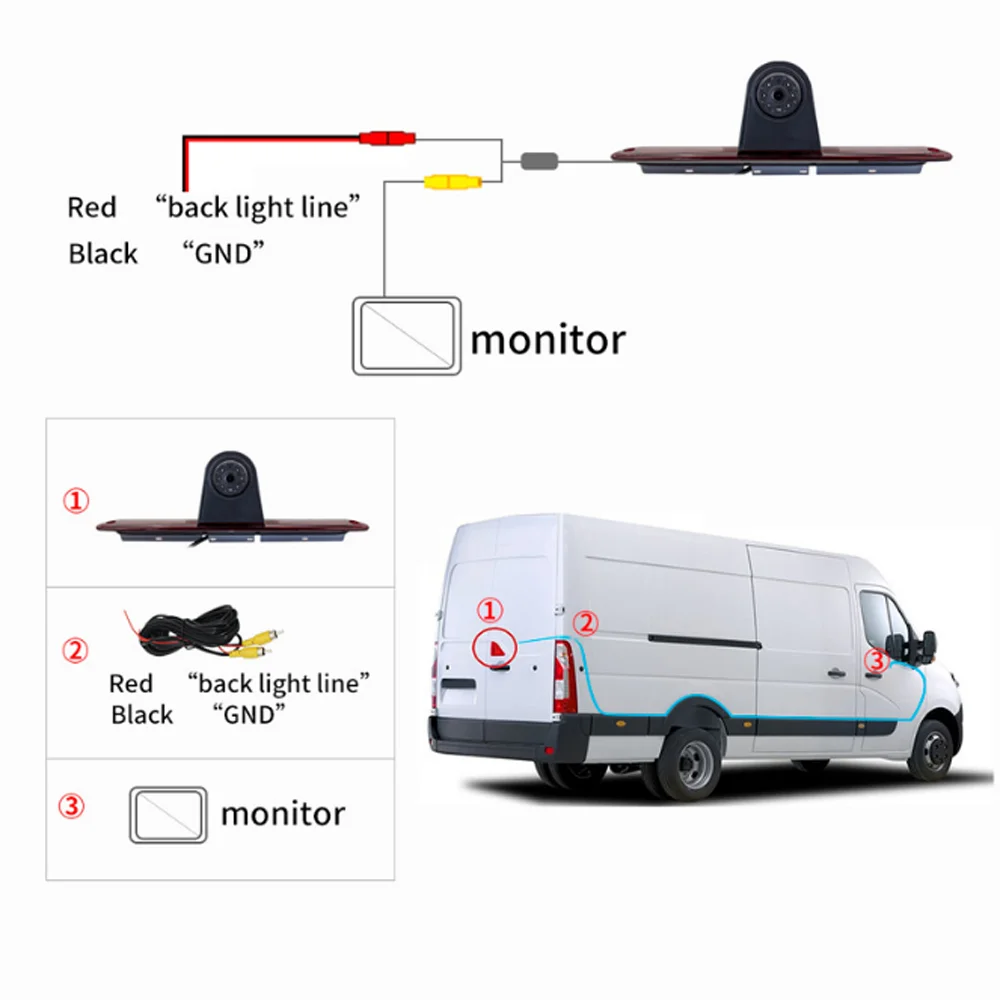 Cámara trasera marcha atrás CCD Mercedes Sprinter W906 VW Crafter - imagen 5