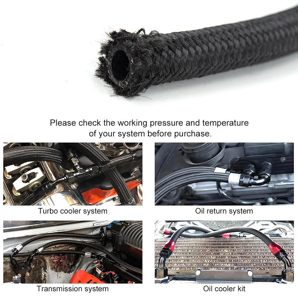 Kit mangueras AN8 combustible y aceite – 3 metros negro - imagen 5