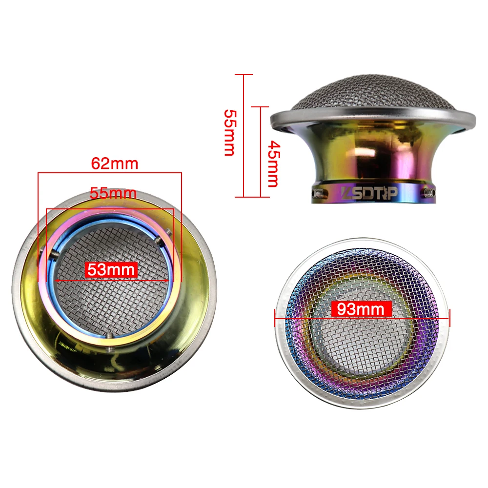 Filtro aire ZS Racing 55mm con malla para carburador PWK 32-34mm - imagen 3