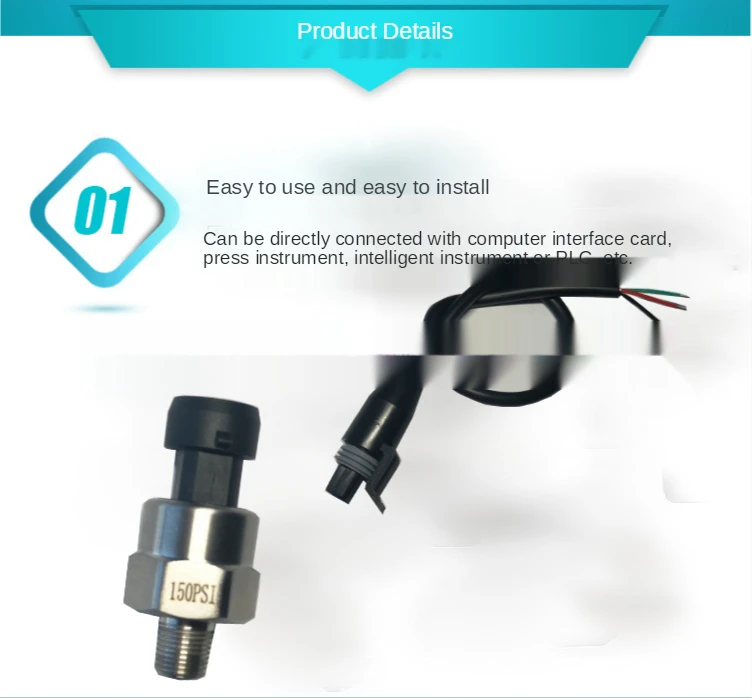 Sensor NPT1/8 para medición de presión en fluidos