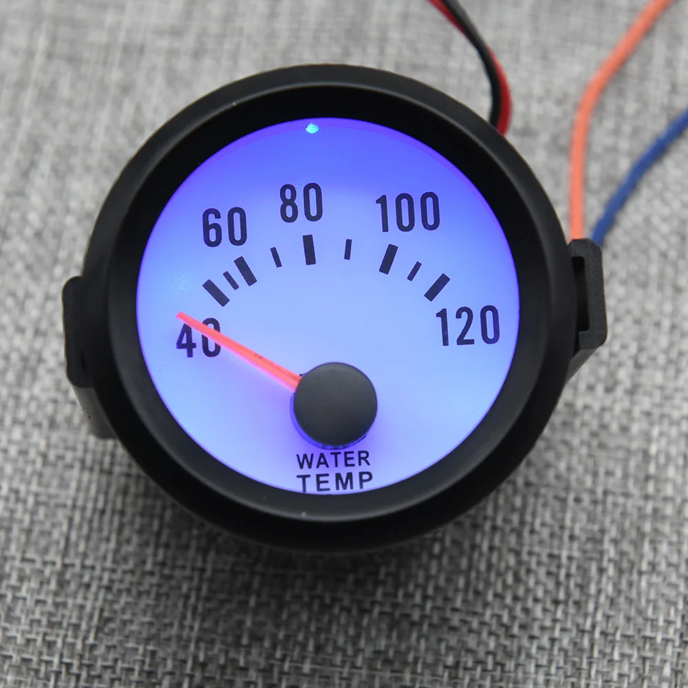 Indicador temperatura agua 52 mm LED azul 40-120 °C con sensor - imagen 3