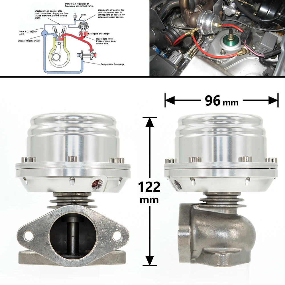 Tubo de descarga universal para válvula wastegate externa de 38 mm - imagen 2
