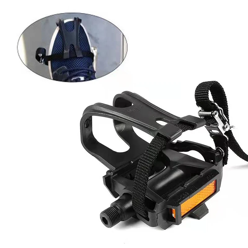 Pinza pedal MTB negras con correas – ciclismo montaña y carretera - imagen 2