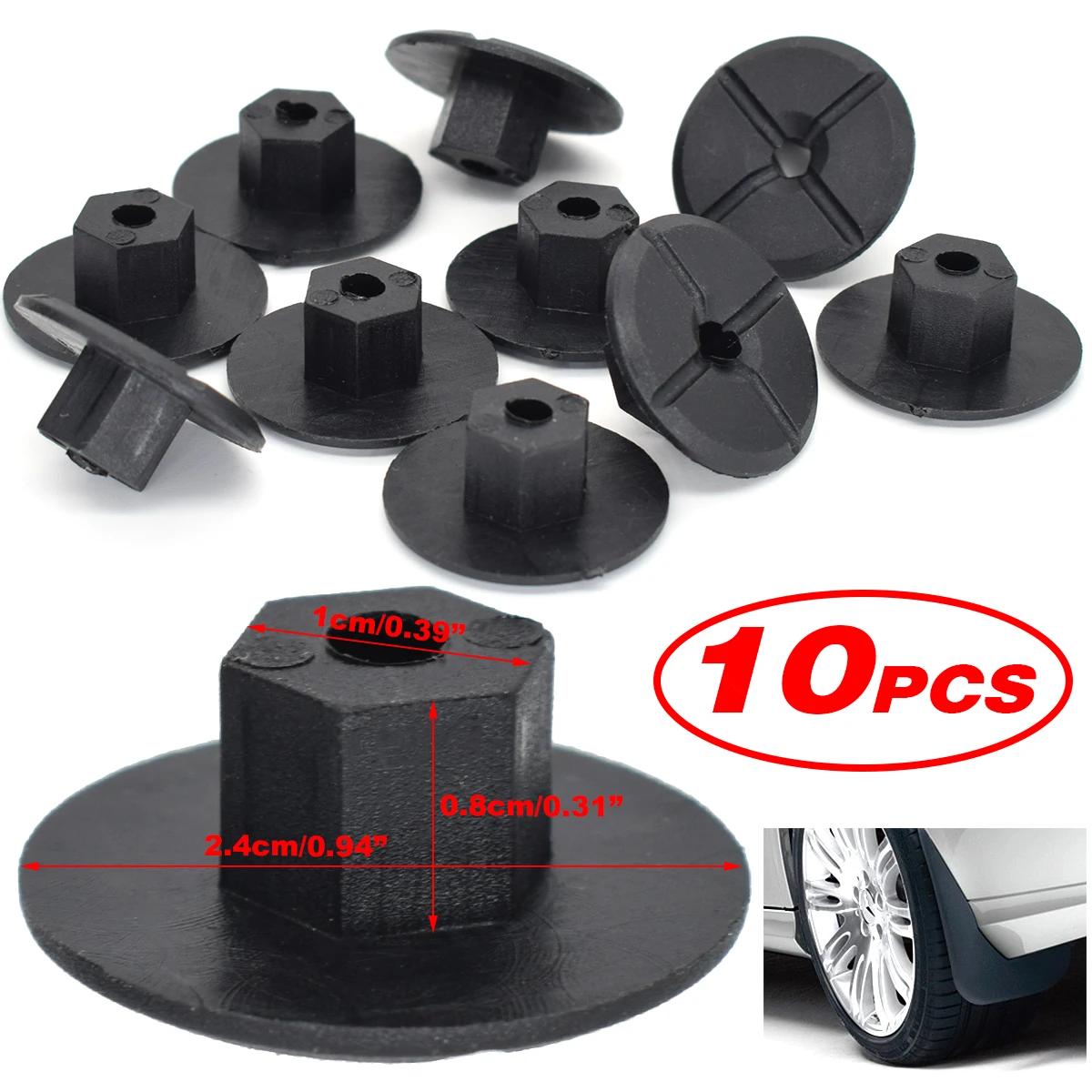 Tapa tuerca 10x4mm guardabarros Mercedes-Benz BMW