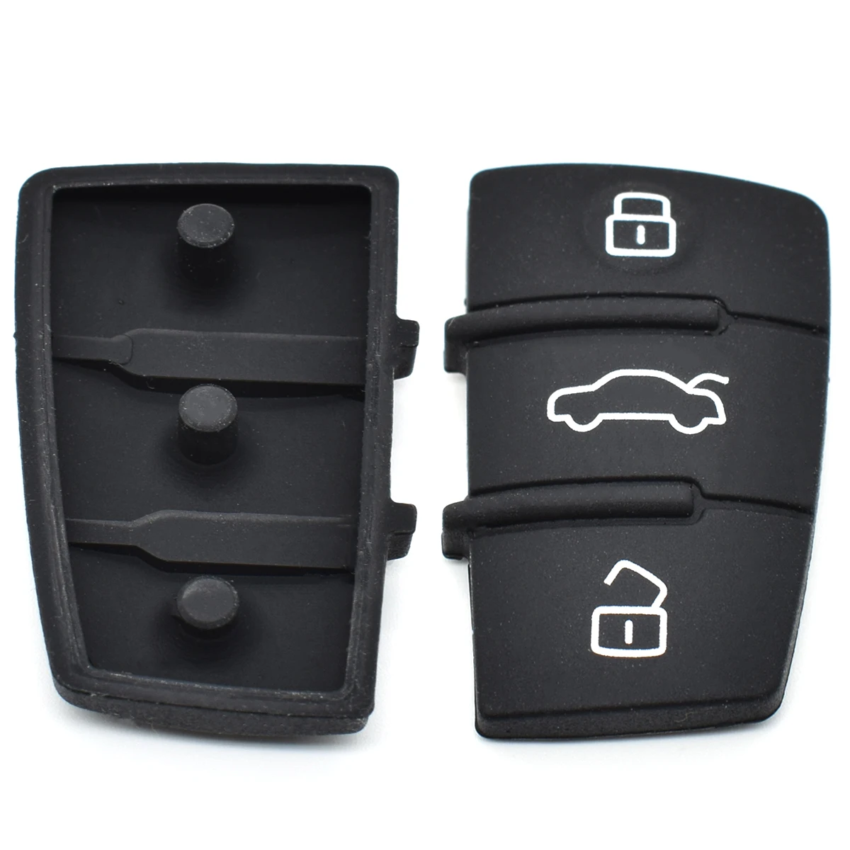 Funda de goma para mando a distancia de coche, carcasa de repuesto de 3 botones para Audi A1, S1, A3, A4, A5, A6, A8, Q5, Q7, TT, RS - imagen 2
