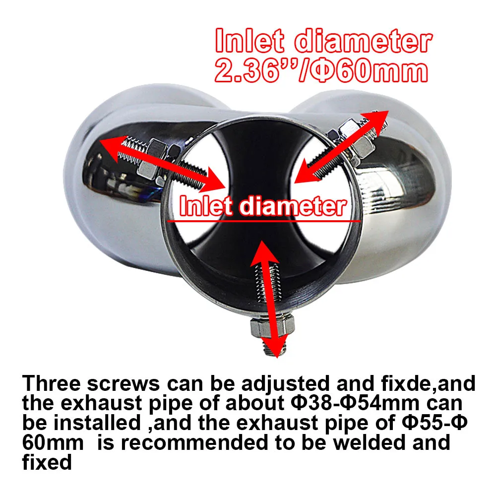 Silenciador de escape trasero universal doble salida acero inox 304 - imagen 3
