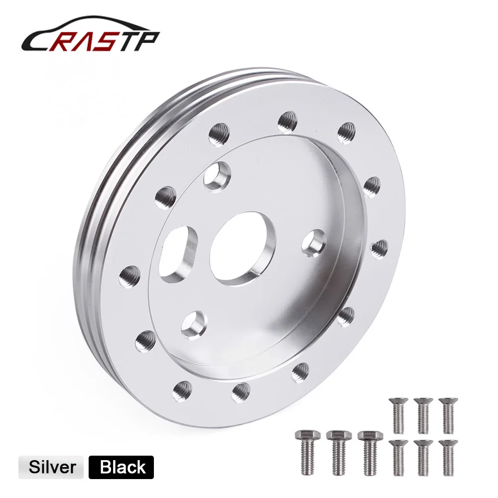 Buje reductor universal Boss 6 a 3 orificios para volanteMotorsport Negro/Plata
