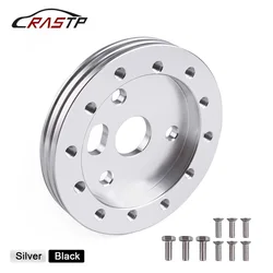 Buje reductor universal Boss 6 a 3 orificios para volanteMotorsport Negro/Plata