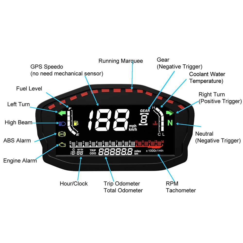 Velocímetro digital GPS universal LED para coche y moto - imagen 3