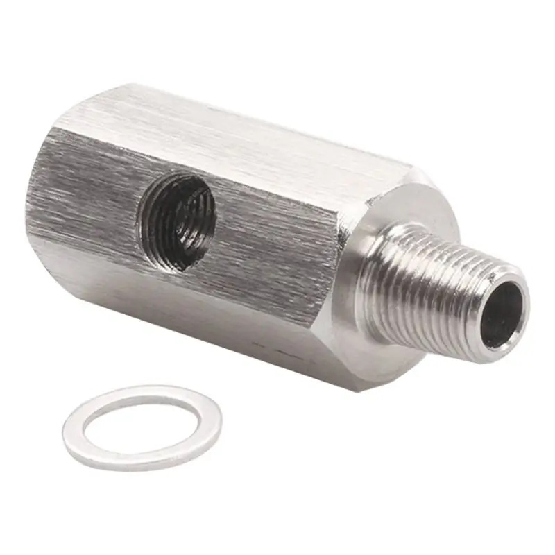 Adaptador T sensor presión aceite 1/8 NPT hembra acero inoxidable - imagen 2