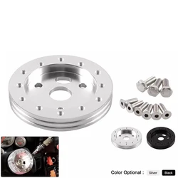 Buje Adaptador Boss 3-orificios para Volante 6-orificios – Negro/Plateado