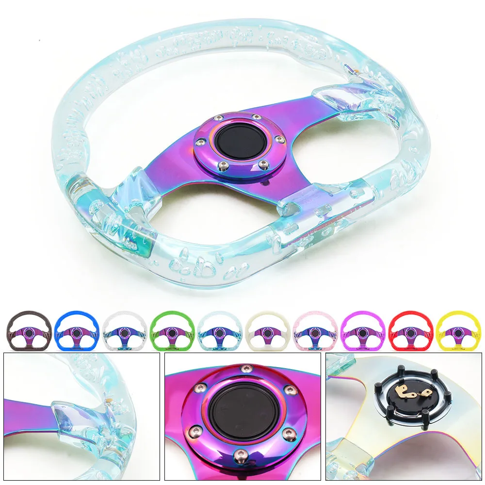Volante deportivo ACRÍLICO 320MM 6 agujeros - 10 colores