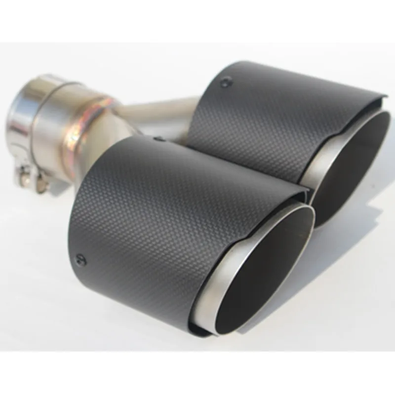 Punta de escape doble tipo Y automática de acero y fibra de carbono - imagen 4