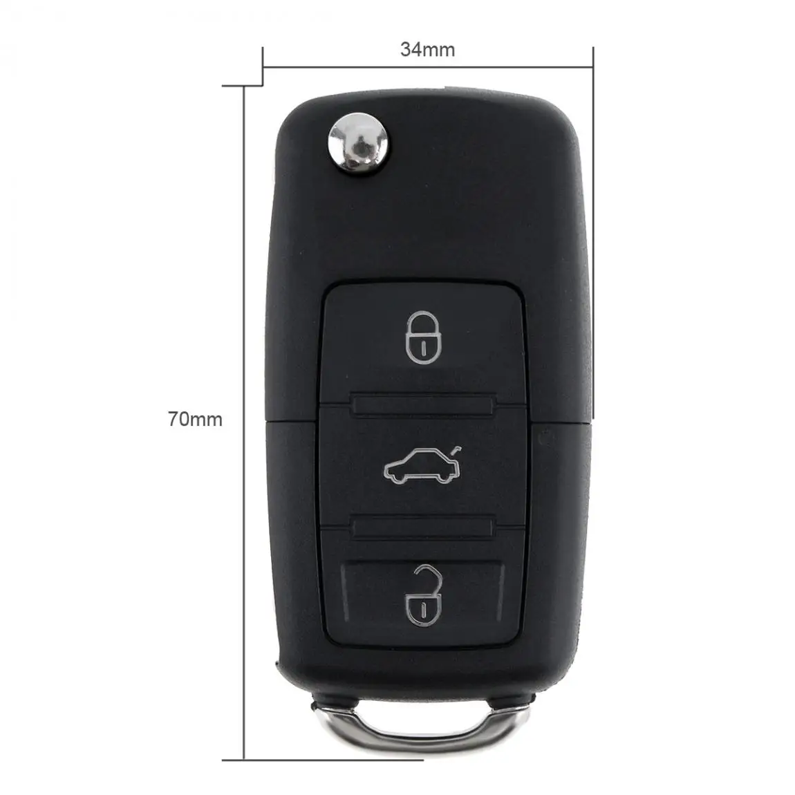 Carcasa mando a distancia VW B5 3 botones, llave abatible, sin chip - imagen 2