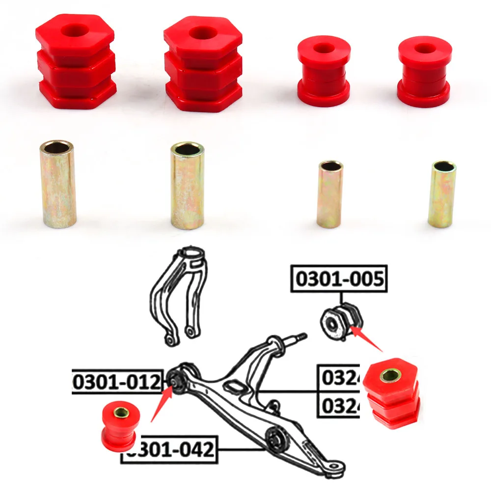 Kit silentblocks brazo inferior delantero poliuretano Honda Civic EK - imagen 4