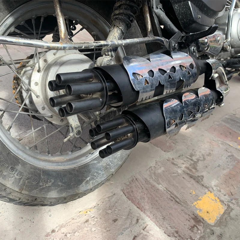 Detalle del tubo de acero inoxidable del silenciador