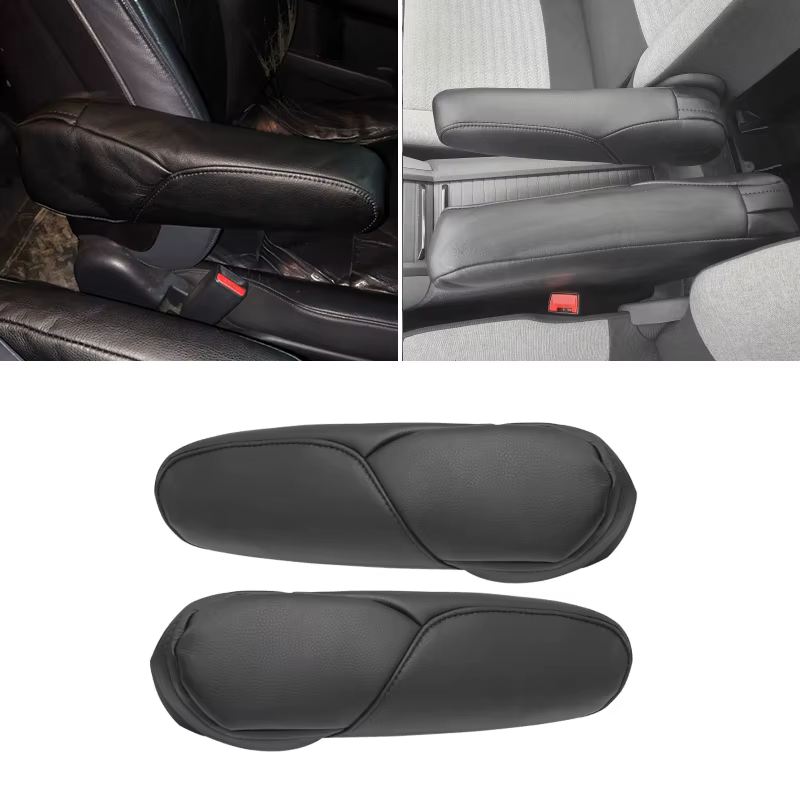 Funda de reposabrazos de cuero PU negro para Honda CR-V 2007-2009