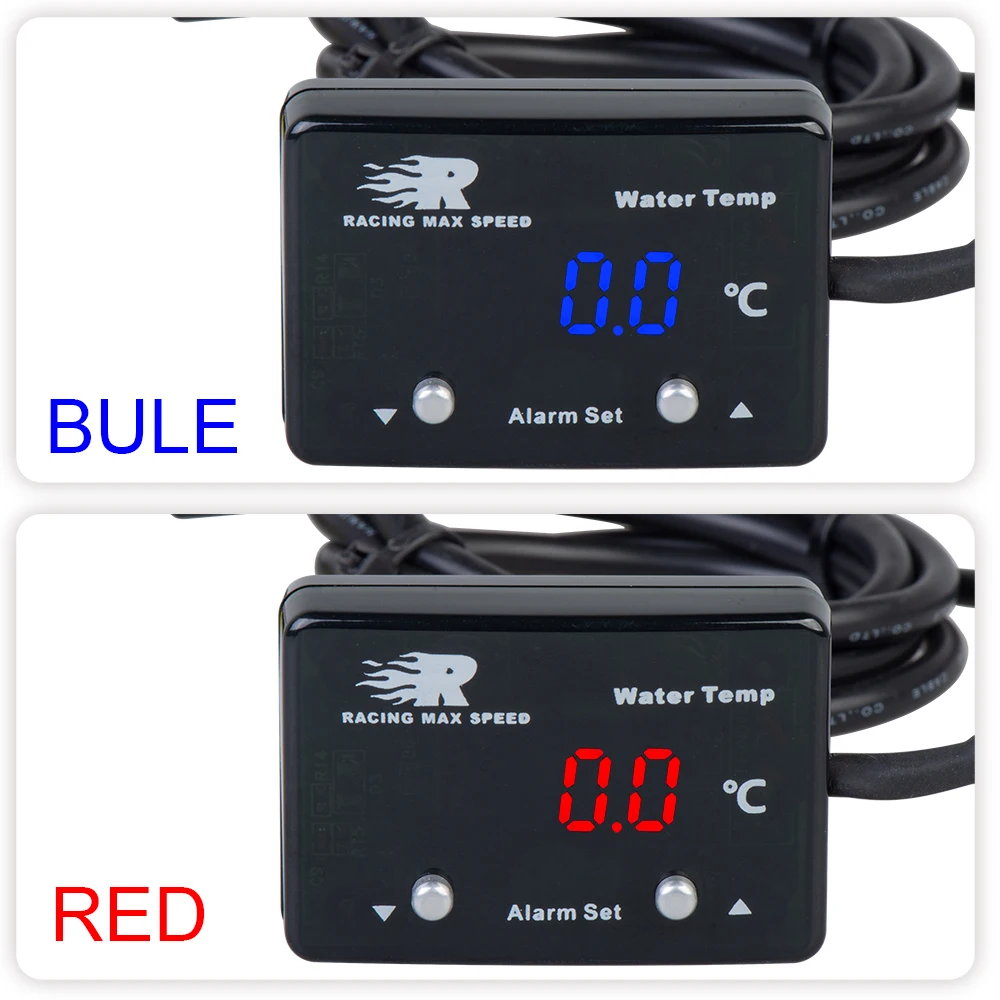 Medidor temperatura agua digital 12V 1/8 NPT universal rojo coche - imagen 5