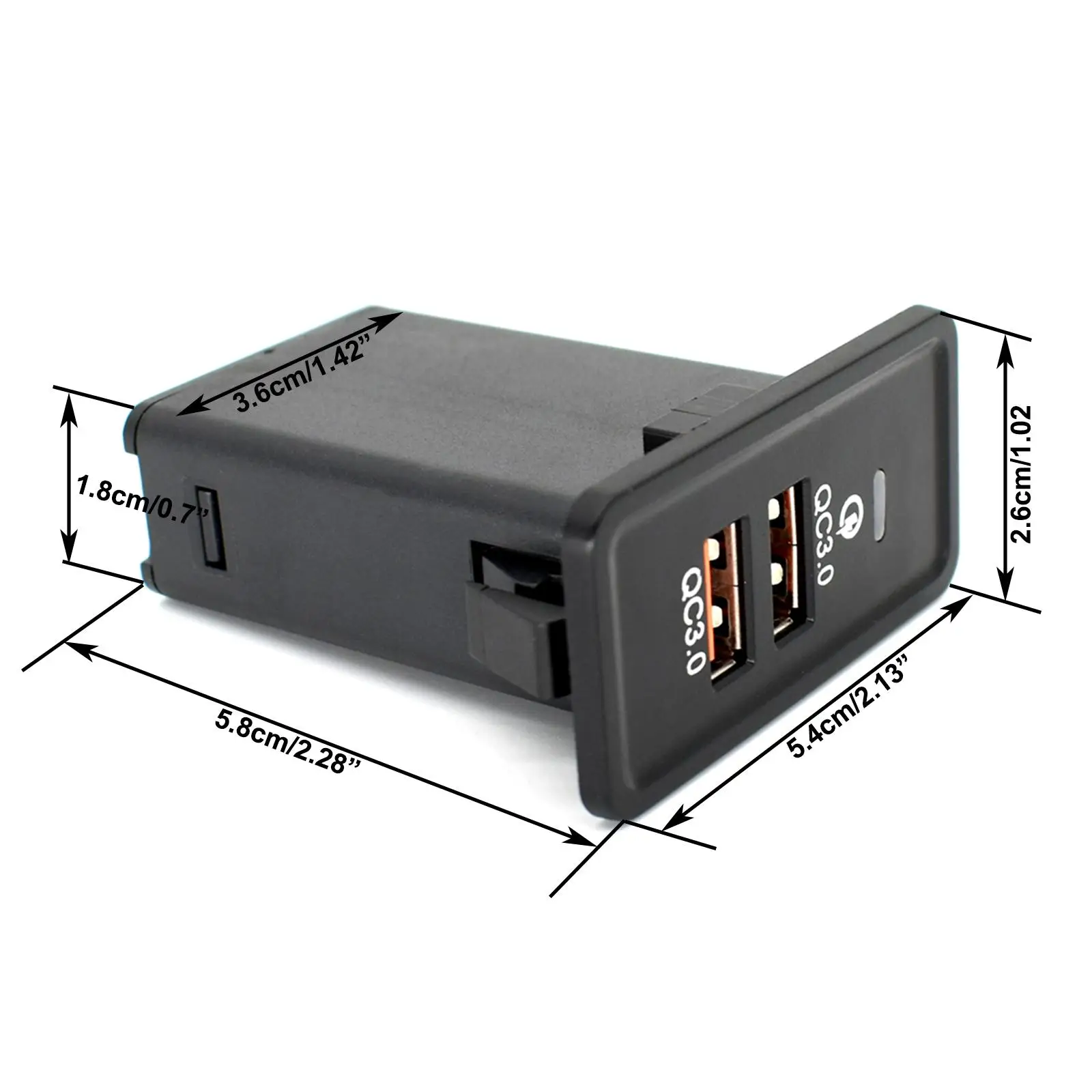 Cargador coche USB dual QC3.0 12V para SEAT Ibiza y VW Golf - imagen 2
