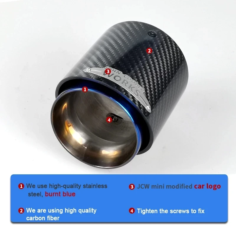 Punta de escape SUMSOO de fibra de carbono – MINI Cooper S F54-F60 - imagen 3