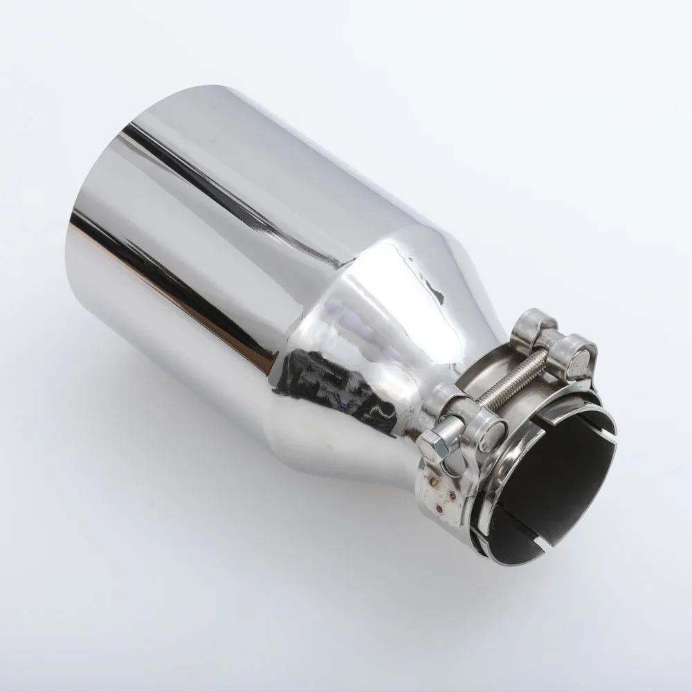 Tubo de escape de acero inoxidable modificado para coche, punta de silenciador brillante Universal recta Edeg, 1 ud. - imagen 2