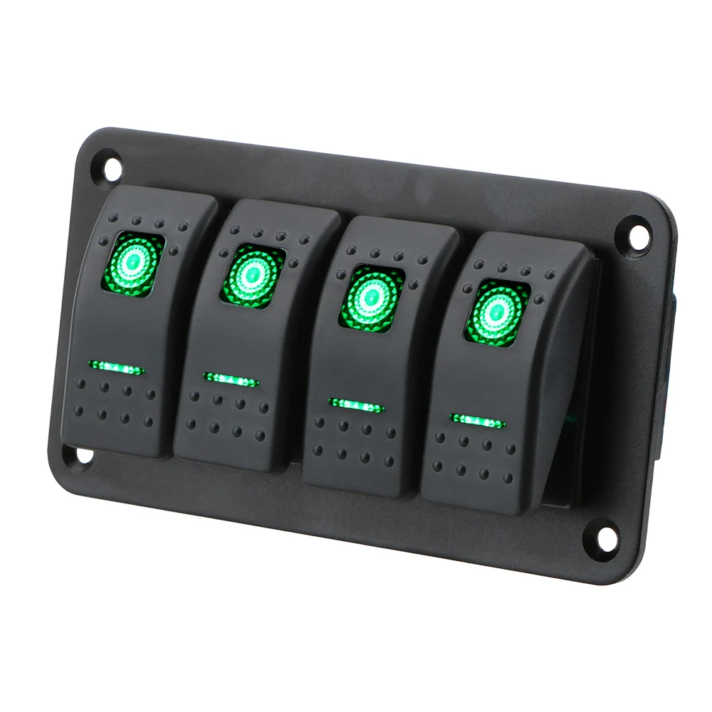 Panel de 4 interruptores basculantes LED para coche y barco - imagen 2
