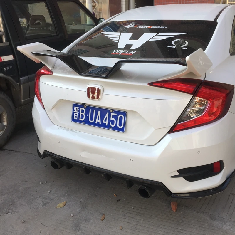 Yofer Spoiler trasero ABS negro para Honda Civic 2016-2018 compatible - imagen 4