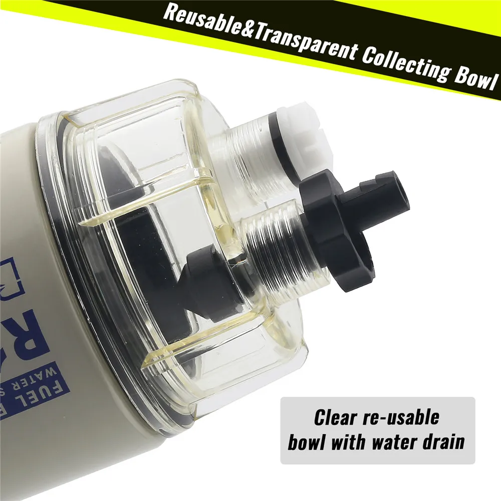 Filtro separador de combustible y agua R12T Racor Serie 120/140 diésel - imagen 3