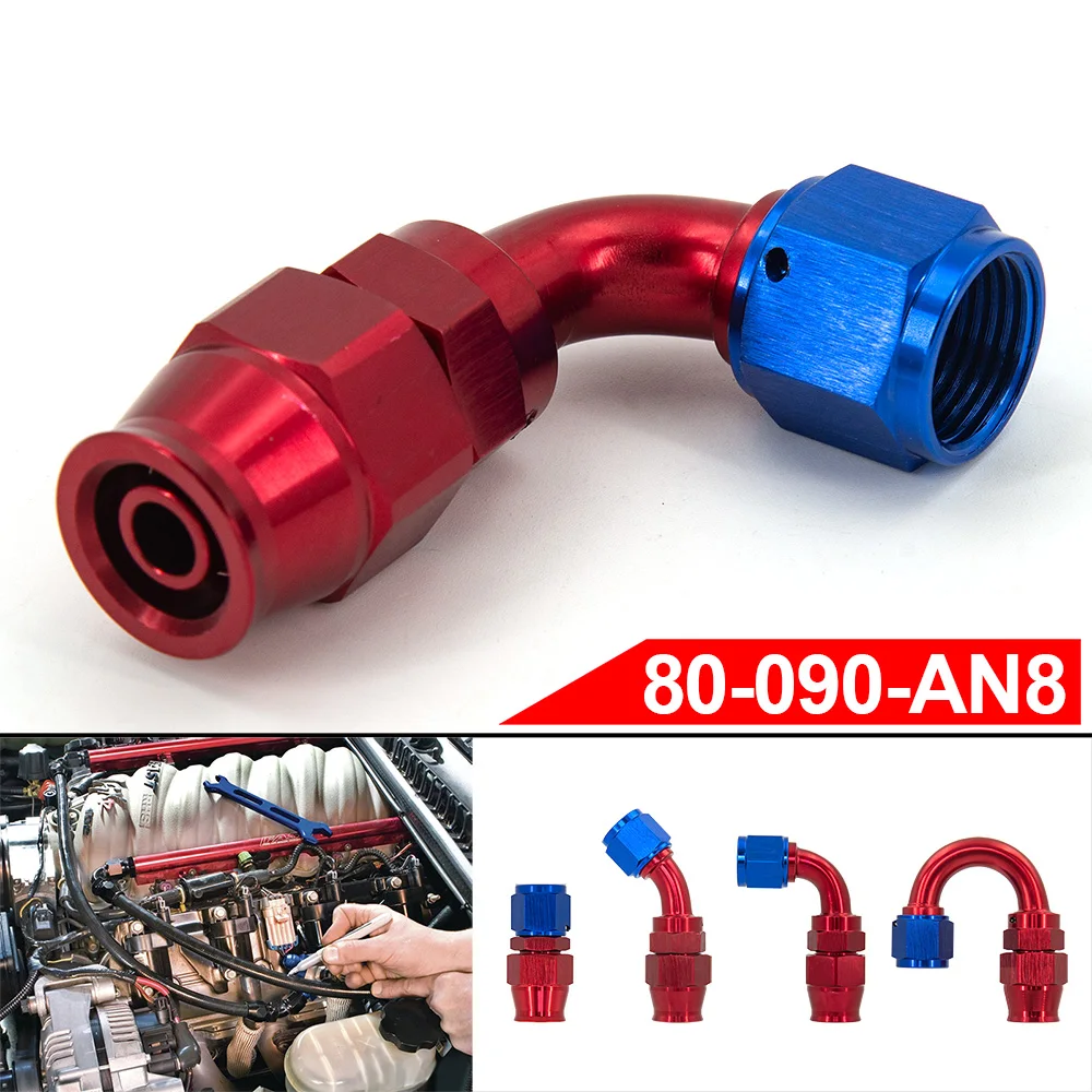 Universal PTEF AN6 AN8 recto 0 45 90 180 GROS RACUCIADOR DE TUBO DE PTFE GIRATILIZABLE - imagen 2